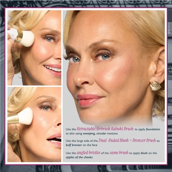 Laura Geller Limited Edition Face It All 2PC Face Brush Set NIP - Picture 4 of 6